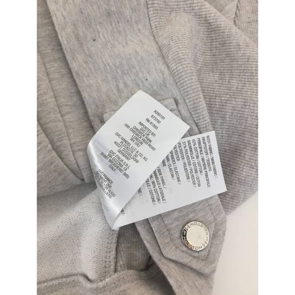 H by HALSTON Gray French Terry‎ Long Sleeve Motorcycle Zipper Jacket Size 14 - Picture 7 of 10